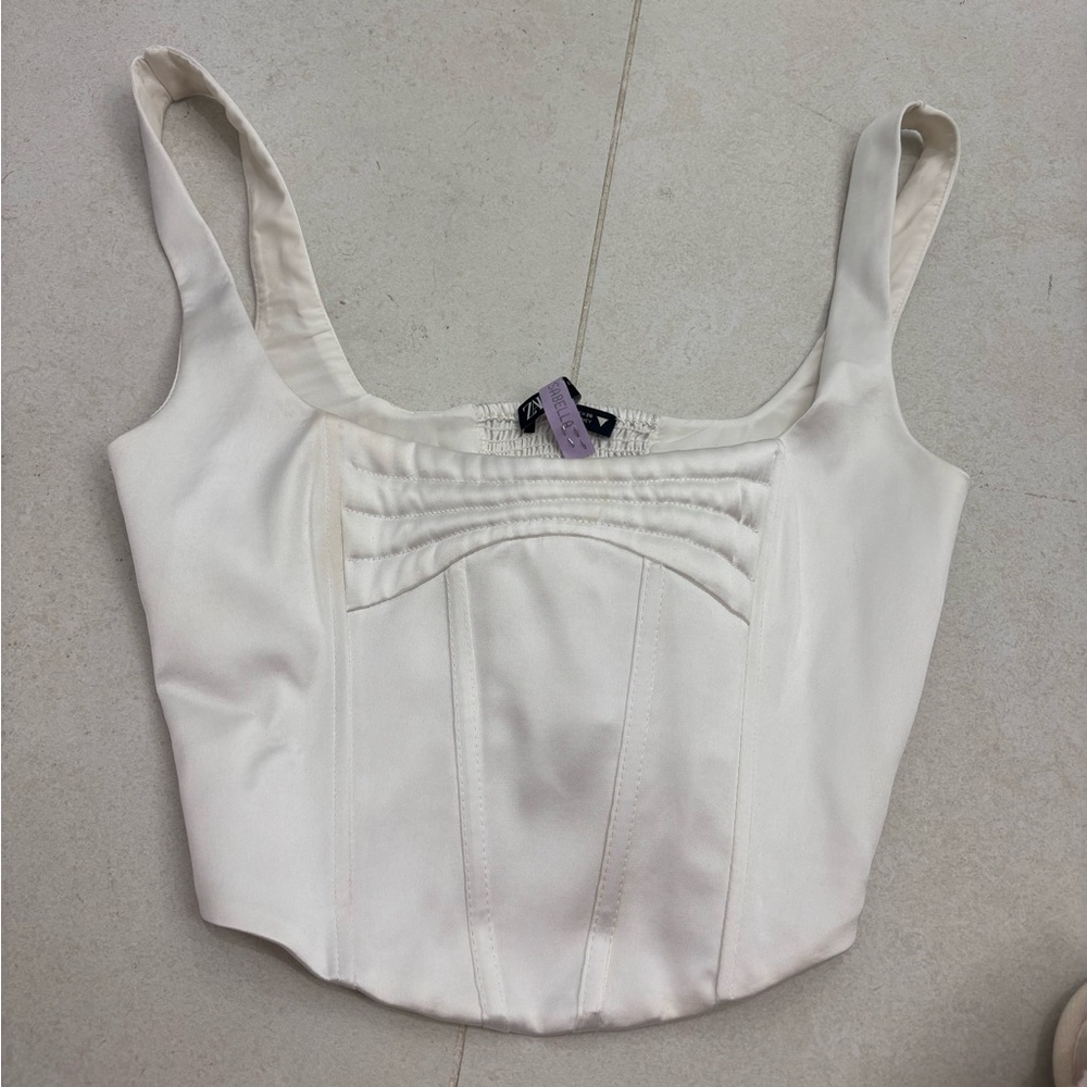 Zara Cream Crop Top